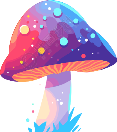 蘑菇卡通平面插画