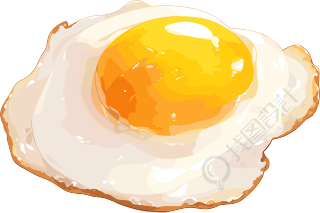 煎鸡蛋透明背景素材