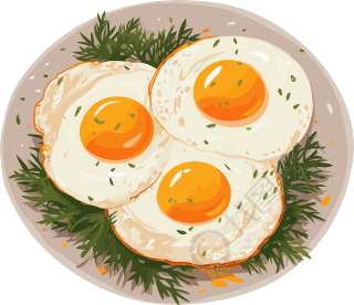 煎鸡蛋插画设计