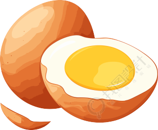 鸡蛋卡通扁平插画