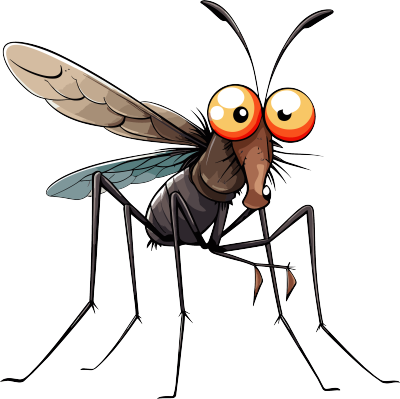 蚊子卡通简单动物插画