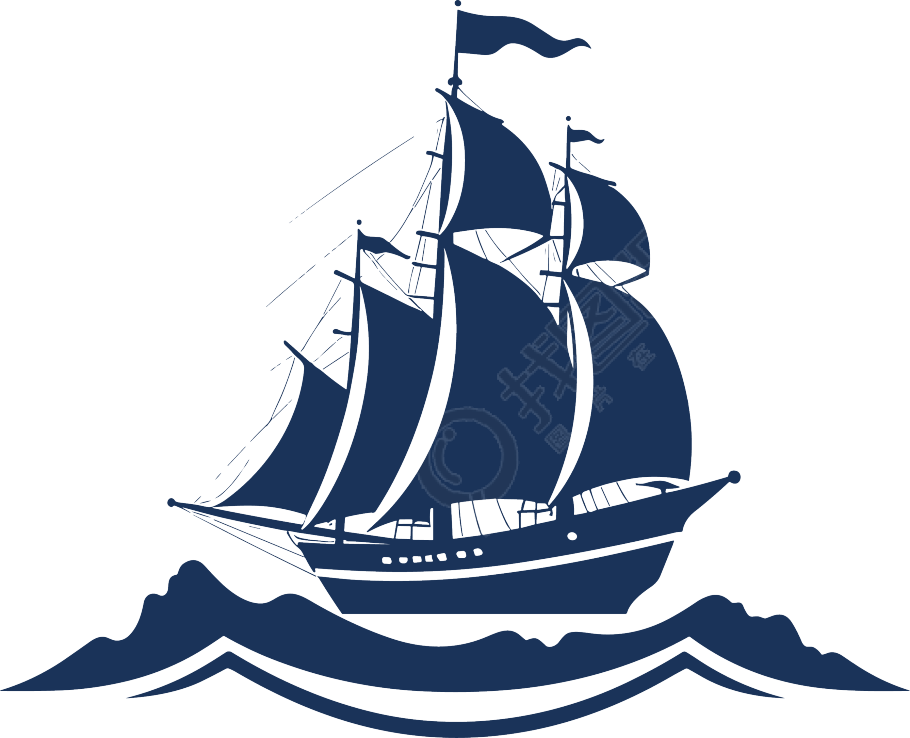 船logo创意插画