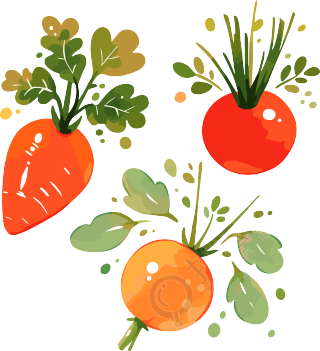 蔬菜水果卡通透明背景素材