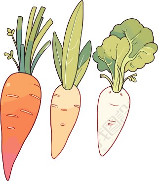 蔬菜水果卡通PNG插画
