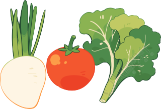 蔬菜水果卡通透明背景插画