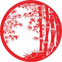 剪纸图案竹子插画