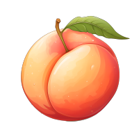 桃子卡通手绘插画