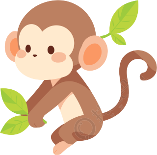 猴子卡通商业设计插图