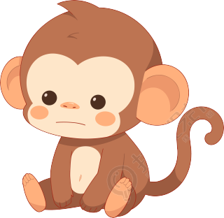 猴子卡通商用插画