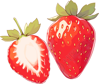 草莓卡通高清插画