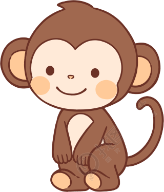 猴子卡通PNG插画