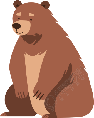 卡通熊手绘动物素材