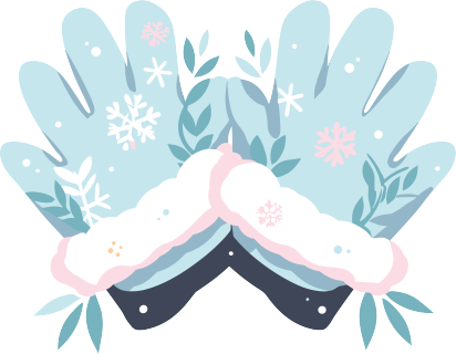 冬天卡通手套插画