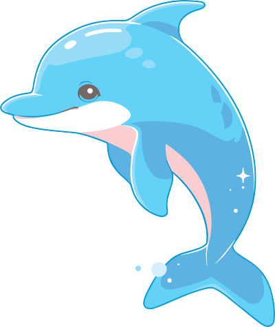 海豚卡通素材插画
