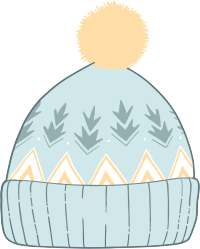 冬天卡通帽子插画素材