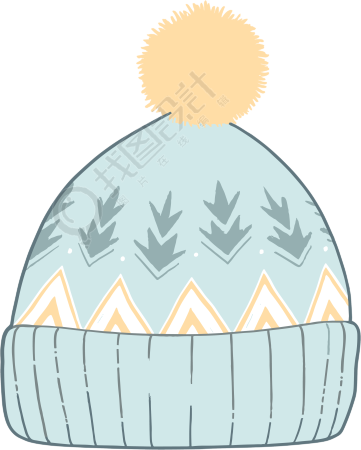 冬天卡通帽子插画素材