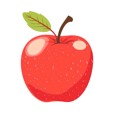 红苹果可爱风格插图