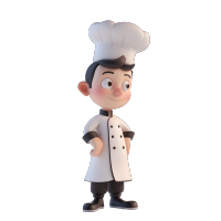3D厨师图形元素