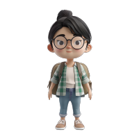 卡通学生3D商用插画