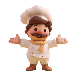 3D厨师可商用插图