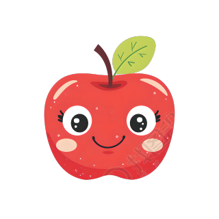 红苹果平面插画