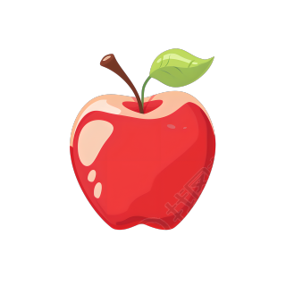 红苹果扁平插画
