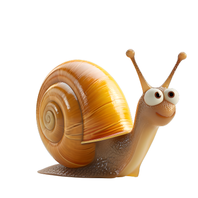 蜗牛卡通PNG插图