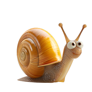 蜗牛卡通PNG插图