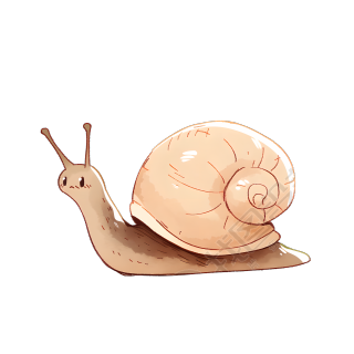 蜗牛卡通透明背景素材
