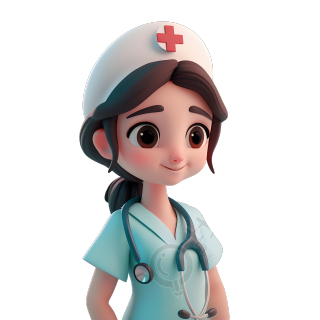 3D护士透明背景插图
