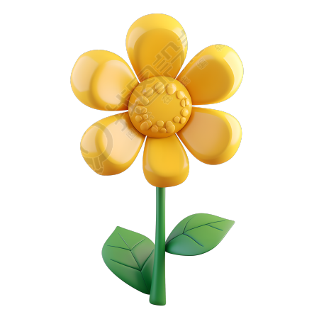 3D花朵可爱插图