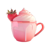 3D奶茶透明背景素材