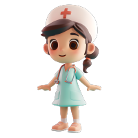 3D护士卡通插图
