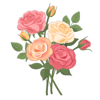 玫瑰花束PNG插画