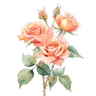 玫瑰花束平面插画