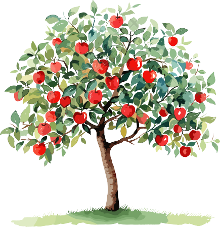 卡通苹果树元素