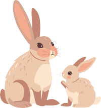 兔妈妈卡通平面插画