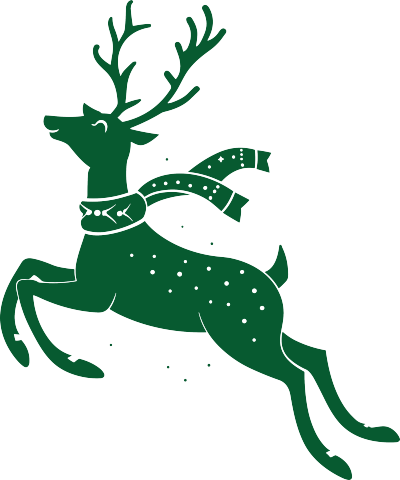 麋鹿圣诞绿色简约素材