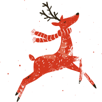麋鹿圣诞唯美插画