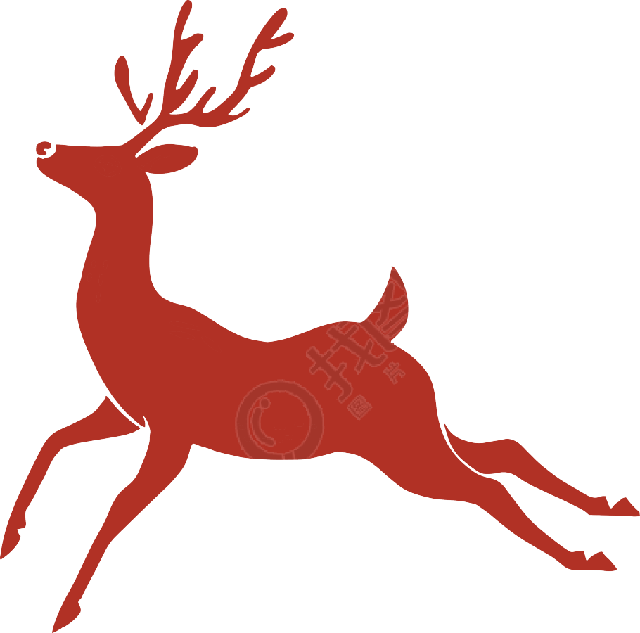 麋鹿圣诞风格插图