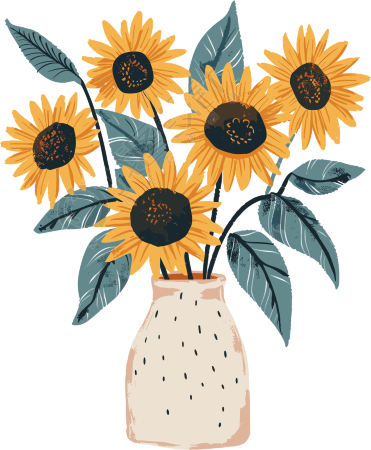 向日葵插花可爱插图