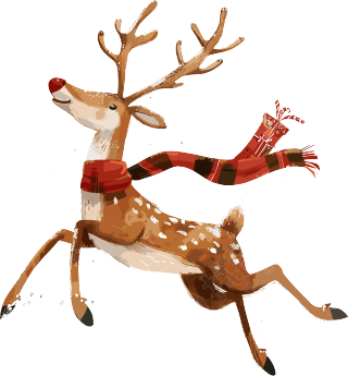 麋鹿圣诞创意插画