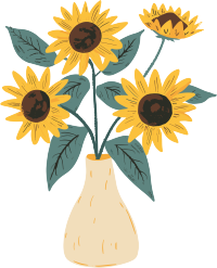向日葵插花卡通素材