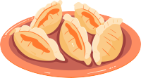 饺子美食插画