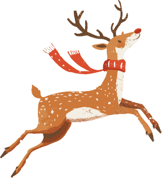 麋鹿圣诞PNG插图