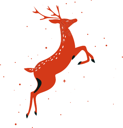 麋鹿圣诞插画设计元素