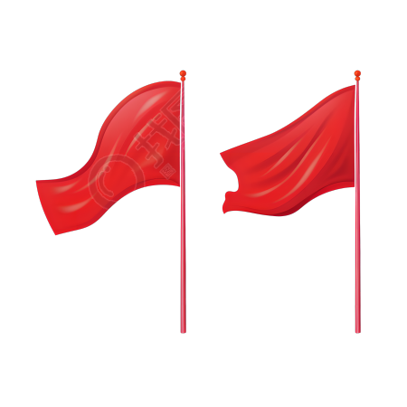 党政红旗素材设计插图