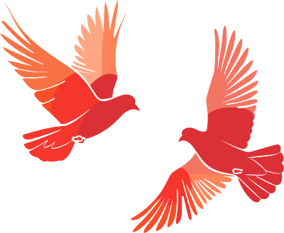 红色和平鸽插画设计元素