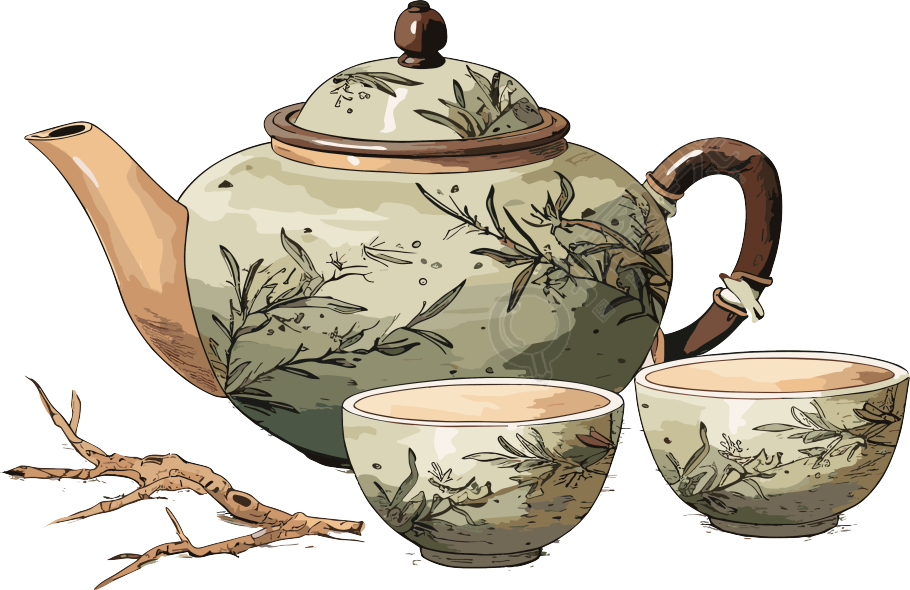 中式茶壶插图