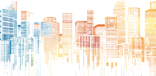 颗粒感城市建筑插画